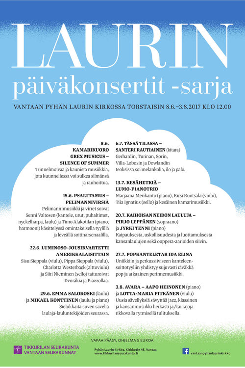 Laurin päiväkonsertit -sarja; Kesähetkiä – Lumo-pianotrio Laurin päiväkonsertit -sarja; Kesähetkiä – Lumo-pianotrio