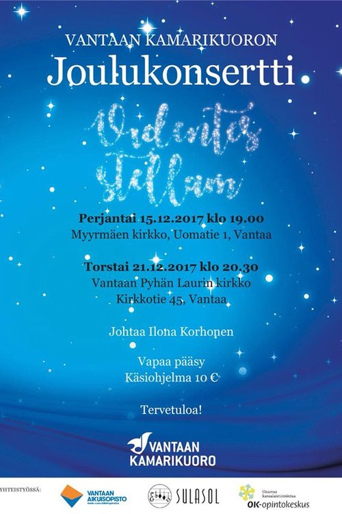 Vantaan Kamarikuoron joulukonsertti Vantaan Kamarikuoron joulukonsertti