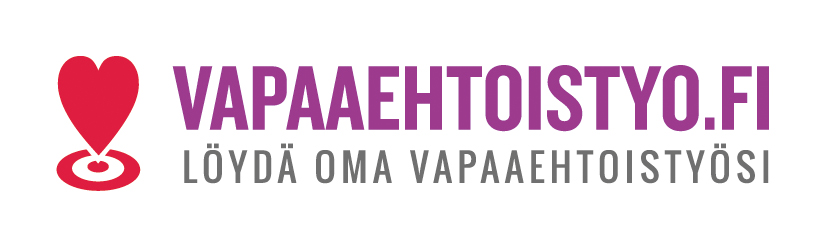Tekstilogo: vapaaehtoistyo.fi / löydä oma vapaaehtoistyösi