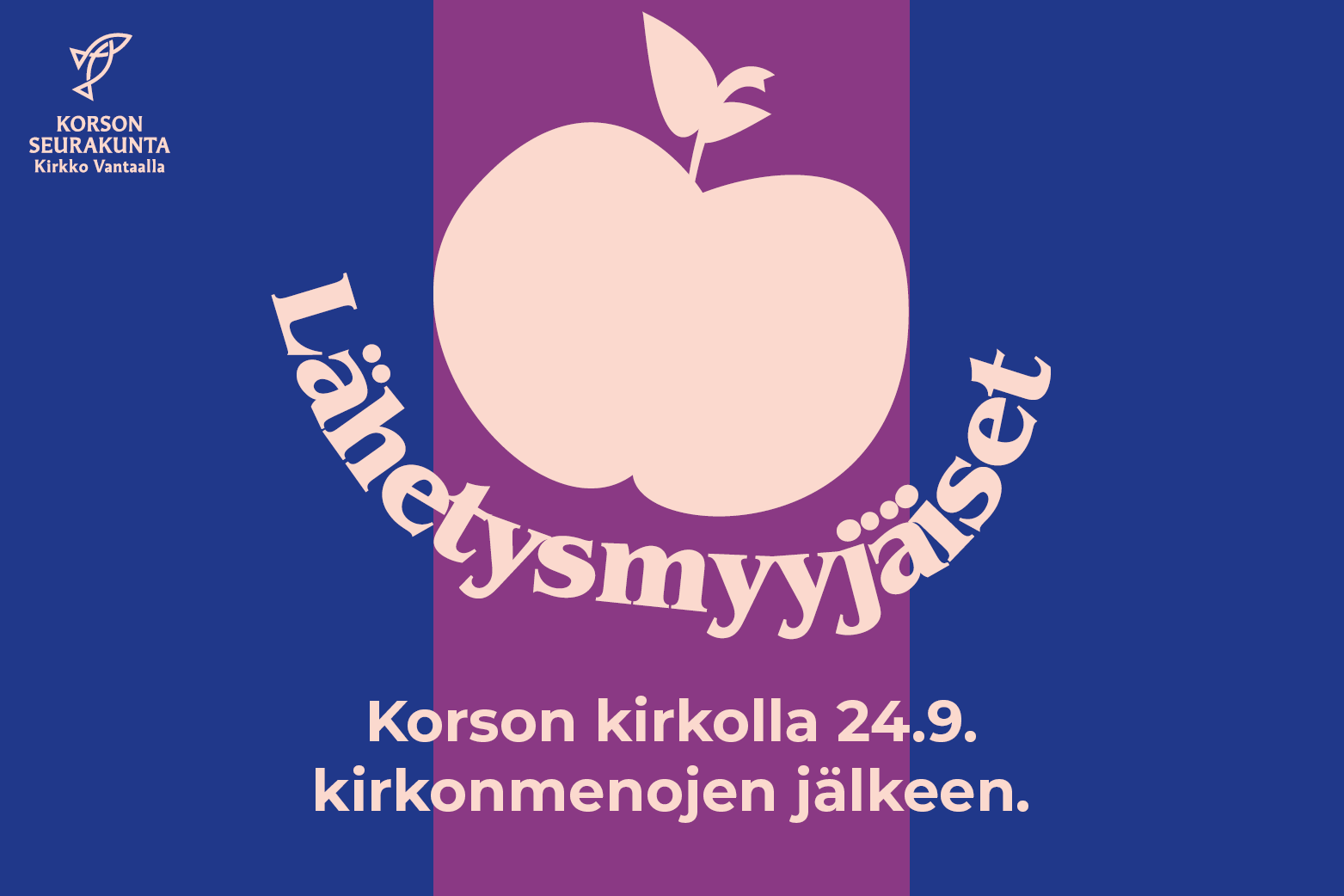 Lähetysmyyjäiset Korson kirkolla 24.10. kirkonmenojen jälkeen.