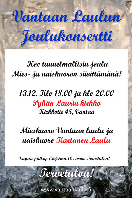 Sykkivät Sydämet – Mieskuoro Vantaan Laulun joulukonsertti I Sykkivät Sydämet – Mieskuoro Vantaan Laulun joulukonsertti I