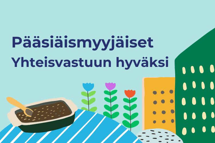 Pääsiäismyyjäiset Café Pähkinässä Lipaskerääjä ja lahjoittaja