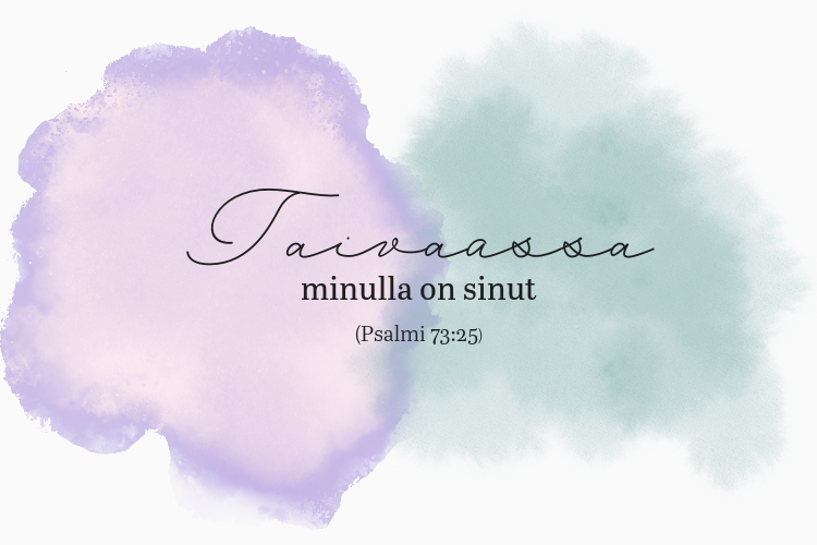 Psalmiteksti vesiväripohjalla