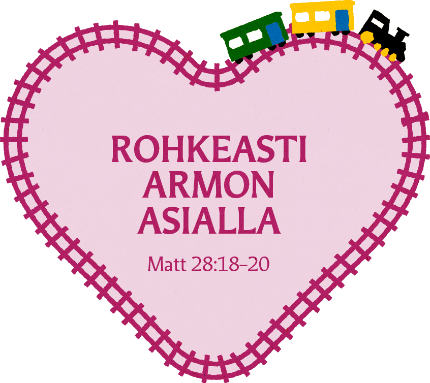 Yhteisen kirkkovaltuuston kokous verkkolähetyksenä Kuvassa sydän ja lukee Rohkeasti armon asialla.