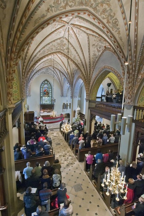 A church service at the Church of St. Lawrence