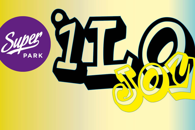 Ilo! Joy! -tapahtumapäivän mainoskuva, jossa iso teksti Ilo! Joy! ja Superparkin logo.